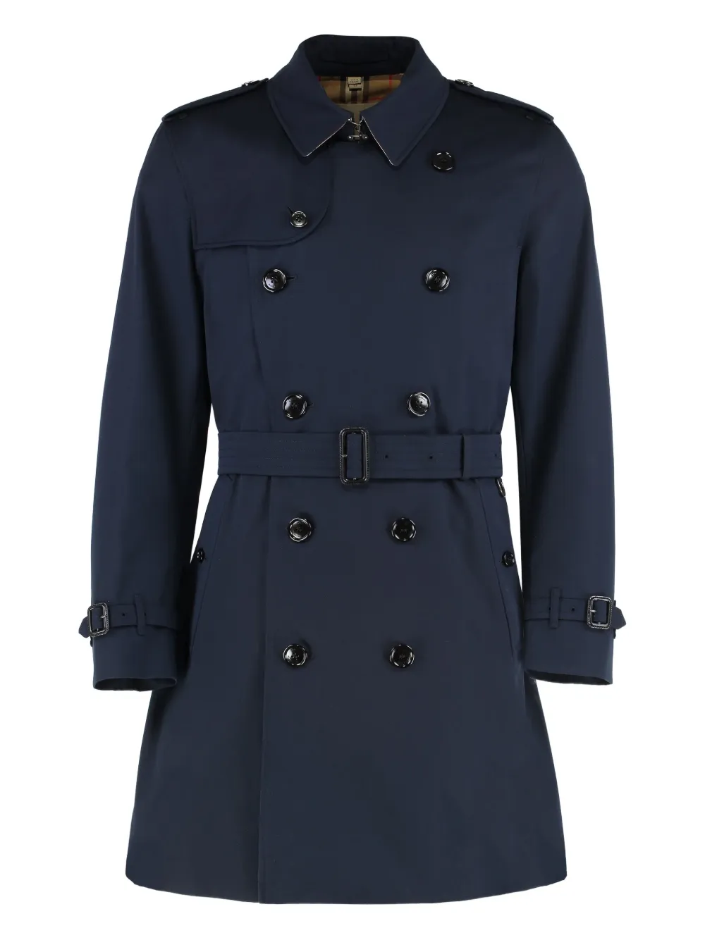 Burberry double-breasted epaulettes trench coat Blauw