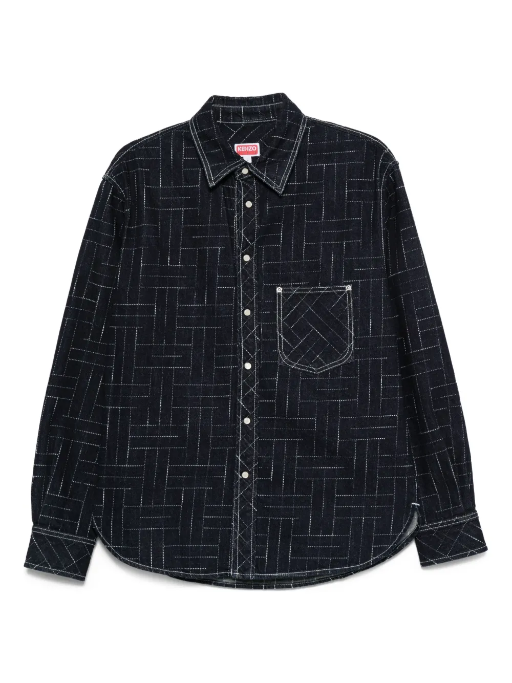Kenzo Overhemd met geometrisch patroon Blauw