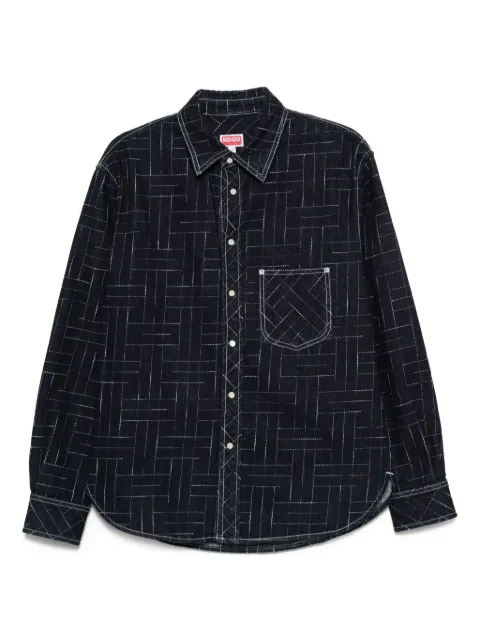 Kenzo geometric-pattern cotton shirt