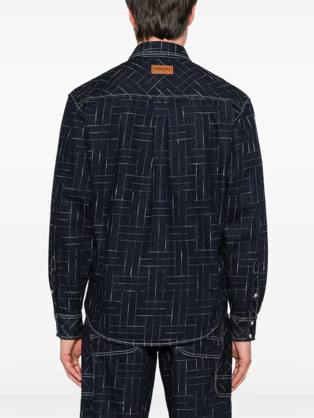 Kenzo Overhemd met geometrisch patroon Blauw