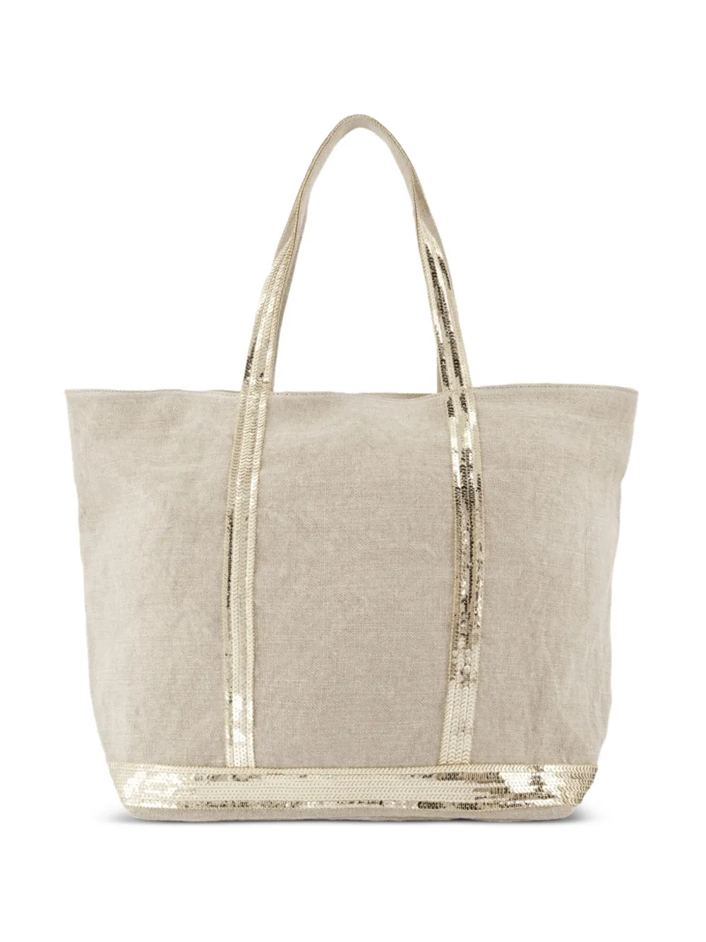 Vanessa Bruno large Cabas sequin-embellished linen tote bag - ニュートラル Vanessa Bruno large Cabas sequin-embellished linen tote bag - ニュートラル