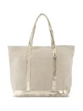 Vanessa Bruno large Cabas sequin-embellished linen tote bag - Neutrals
