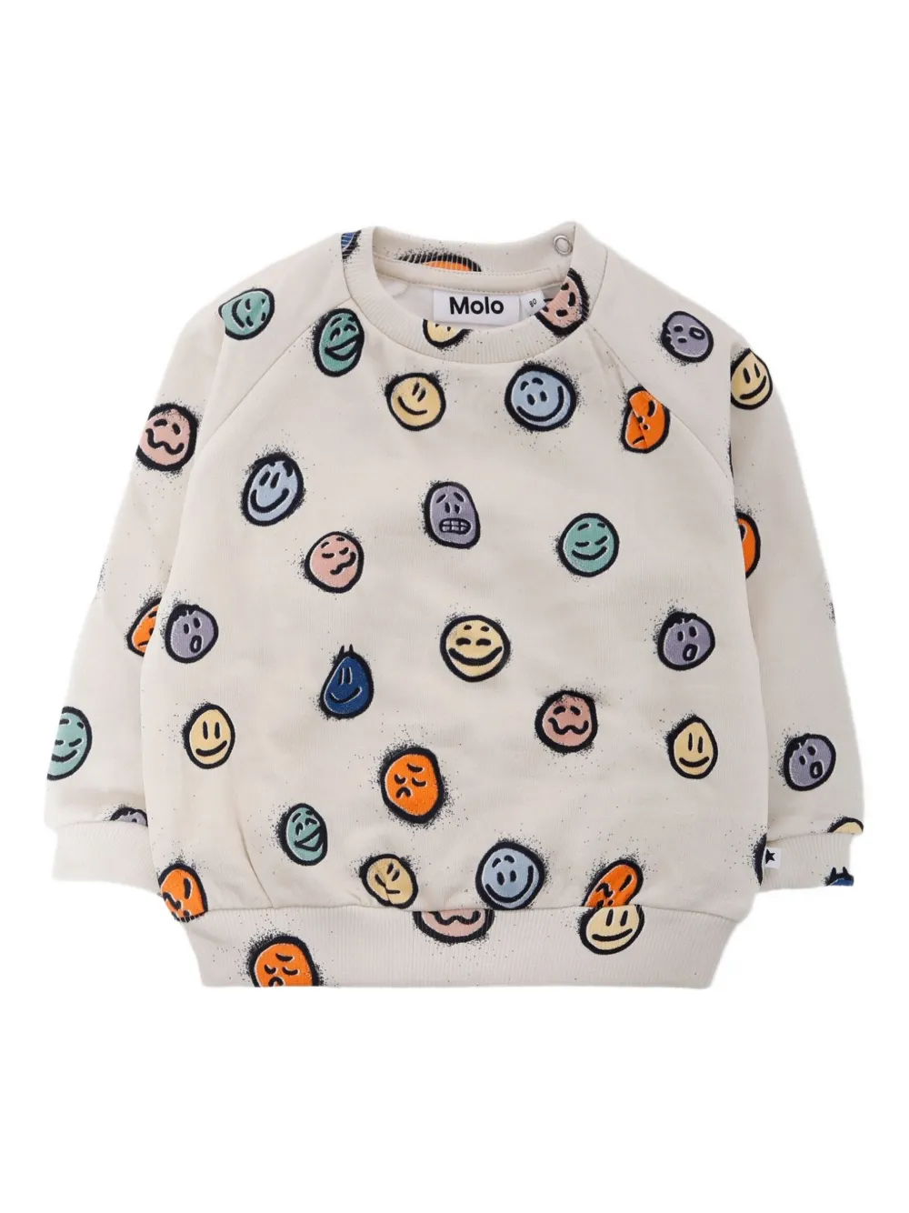 Molo Sweater met smiley-print Beige