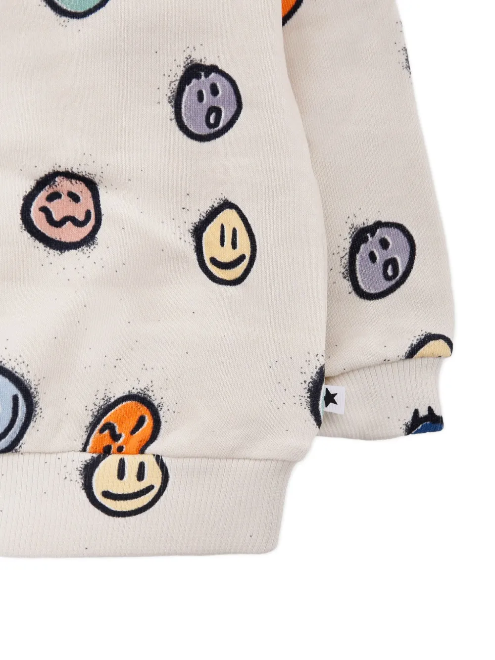 Molo Sweater met smiley-print Beige