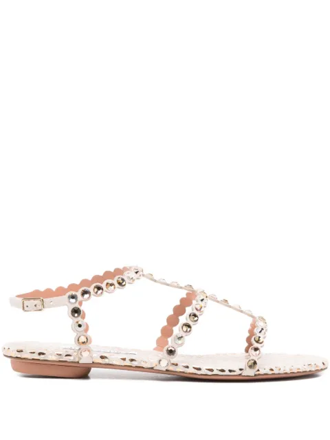 Aquazzura Tequila scalloped rhinestone-embellished sandals