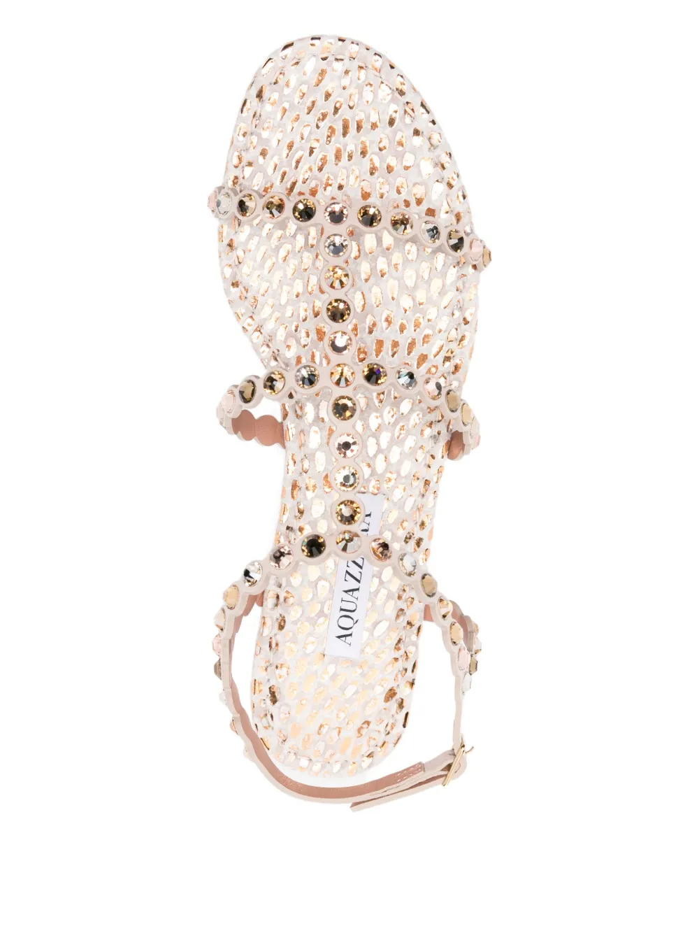 Aquazzura Tequila scalloped rhinestone-embellished sandals Neutrals