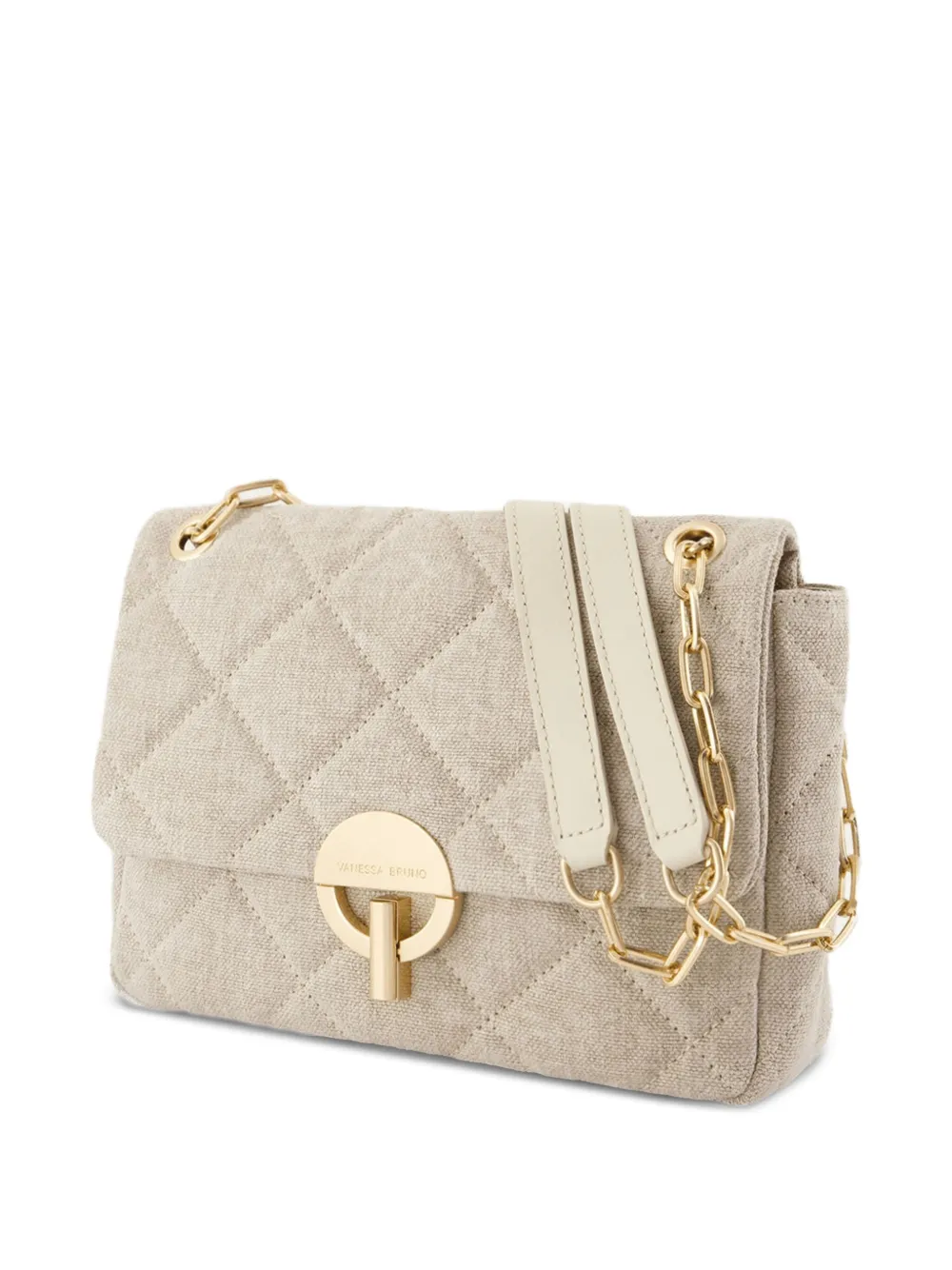  Vanessa Bruno Linen Quilted Shoulder Bag - Neutrals 