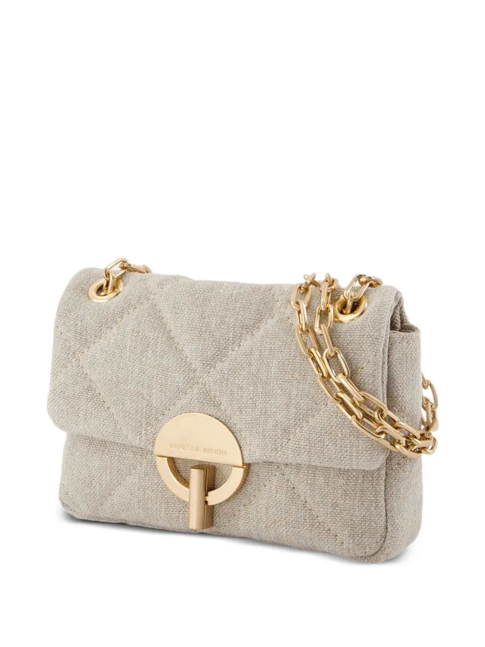 Linen Quilted Shoulder Bag