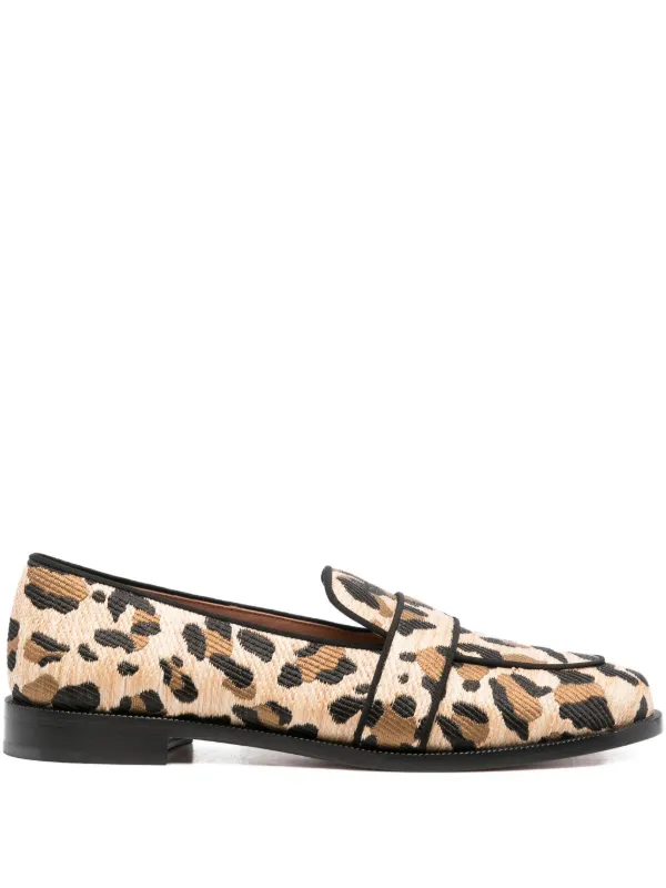 Aquazzura レオパード ローファー | ニュートラル | FARFETCH JP