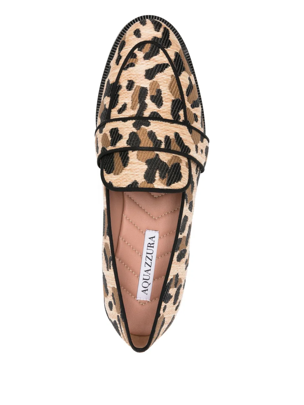 Aquazzura leopard-print loafers Neutrals