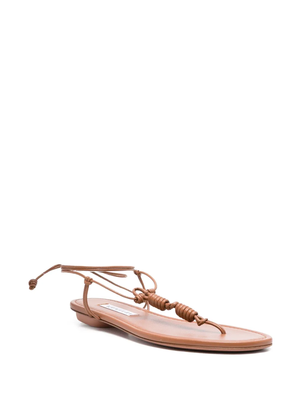 Aquazzura Oaxaca knotted leather flat sandals | Flat Sandals | Image 2
