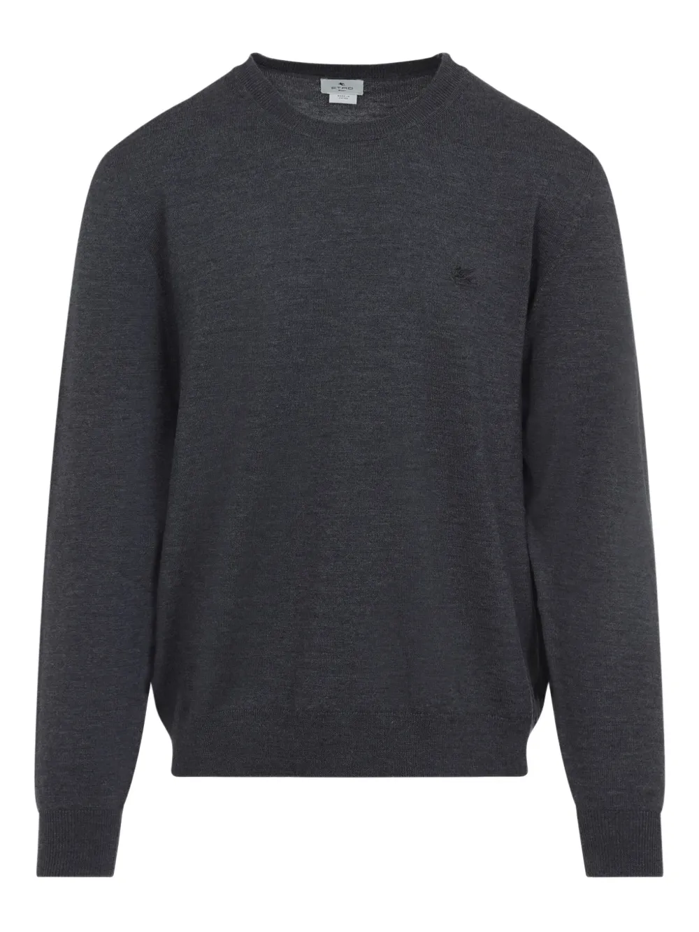 ETRO Pegasus-embroidered crew-neck sweater Grijs