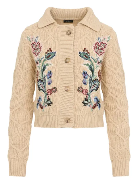 ETRO cardigan à fleurs brodées
