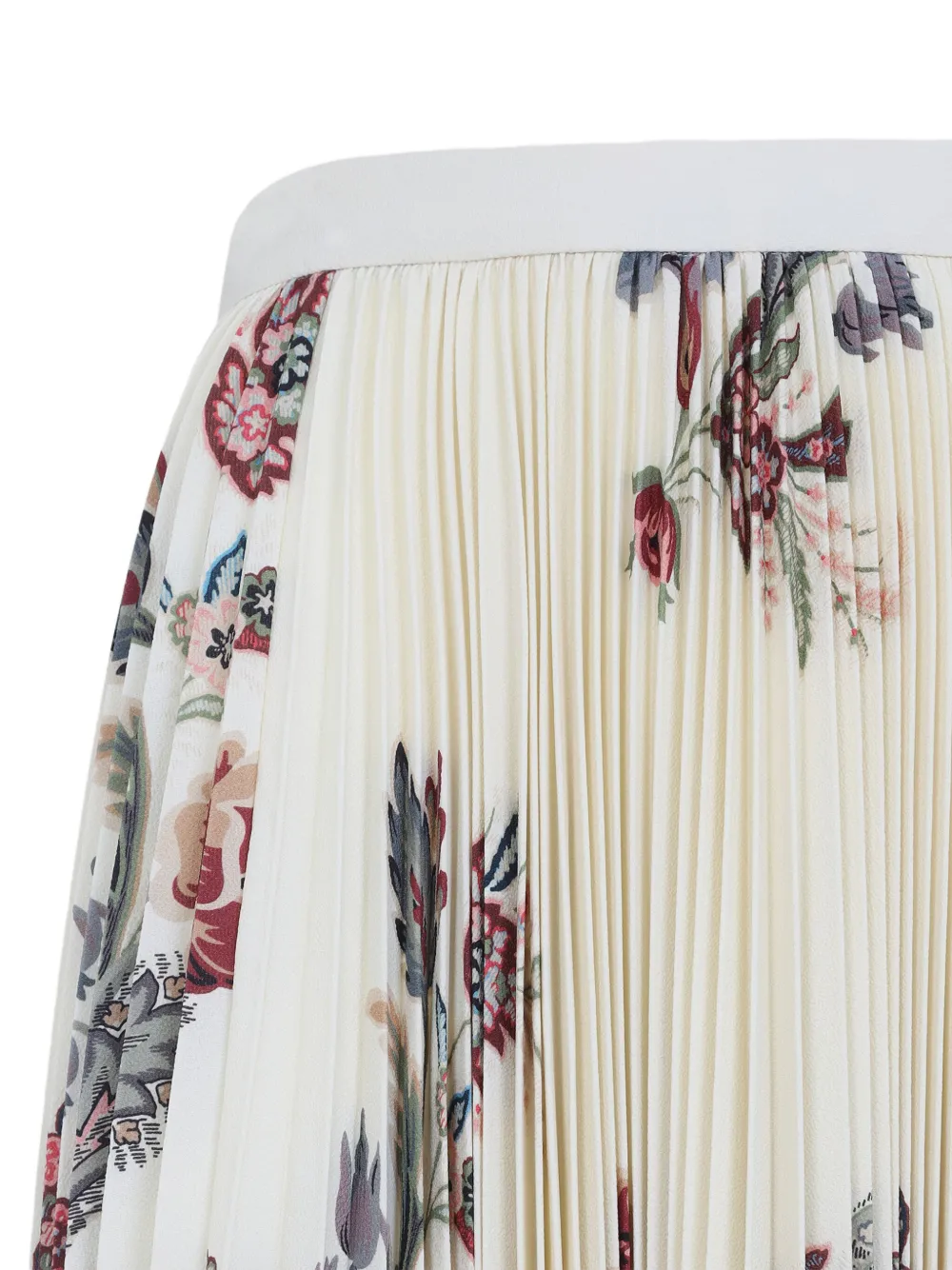 ETRO pleated floral-print skirt Beige