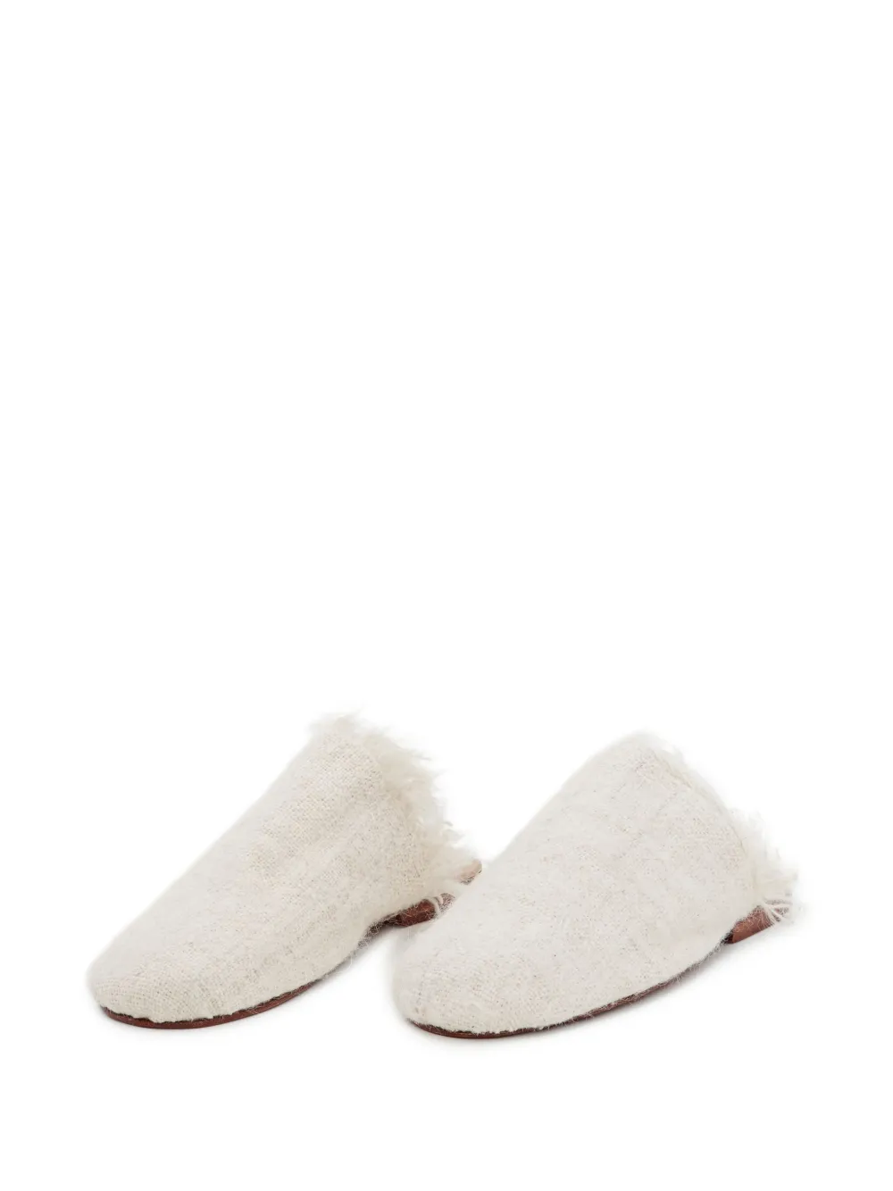 THIBAULT VAN DER STRAETE frayed alpaca-leather flat mules | Flat Mules | Image 2