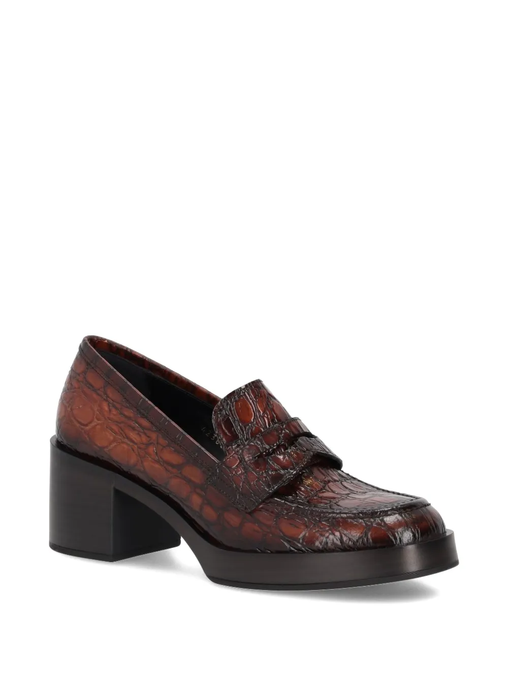 LA ROSE Cristin crocodile-embossed loafers | Image 2