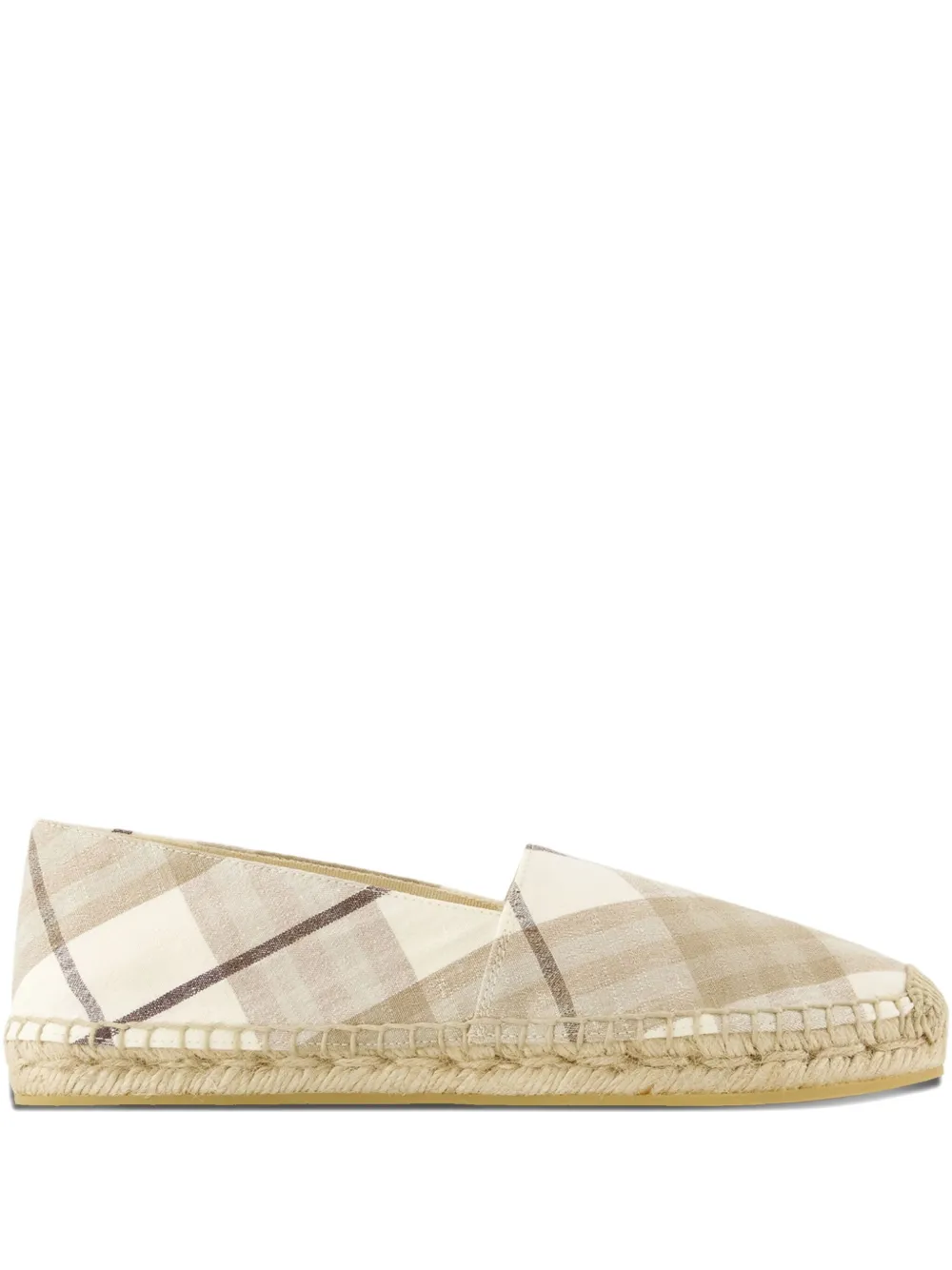 Burberry Geruite platte espadrilles Beige
