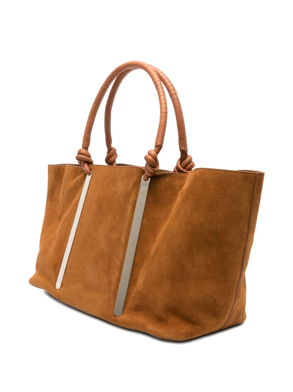 Aquazzura Muse suède shopper met geknoopte handgreep Bruin