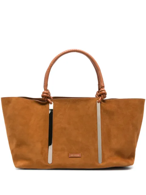 Aquazzura Muse knotted-handle suede tote bag