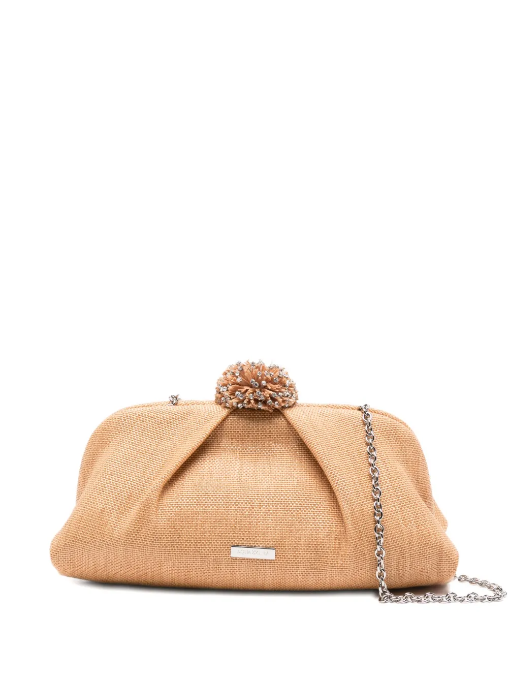 Aquazzura Movida clutch verfraaid met kristallen Beige