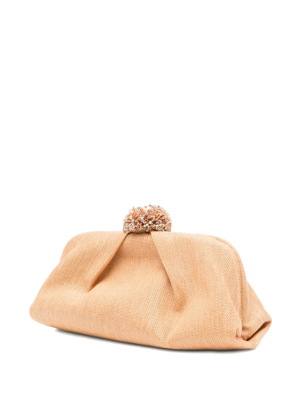 Aquazzura Movida clutch verfraaid met kristallen Beige