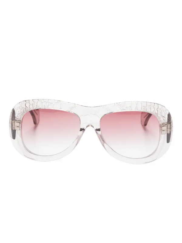 Aquazzura Bella 41 Textured-frame Sunglasses in Grey