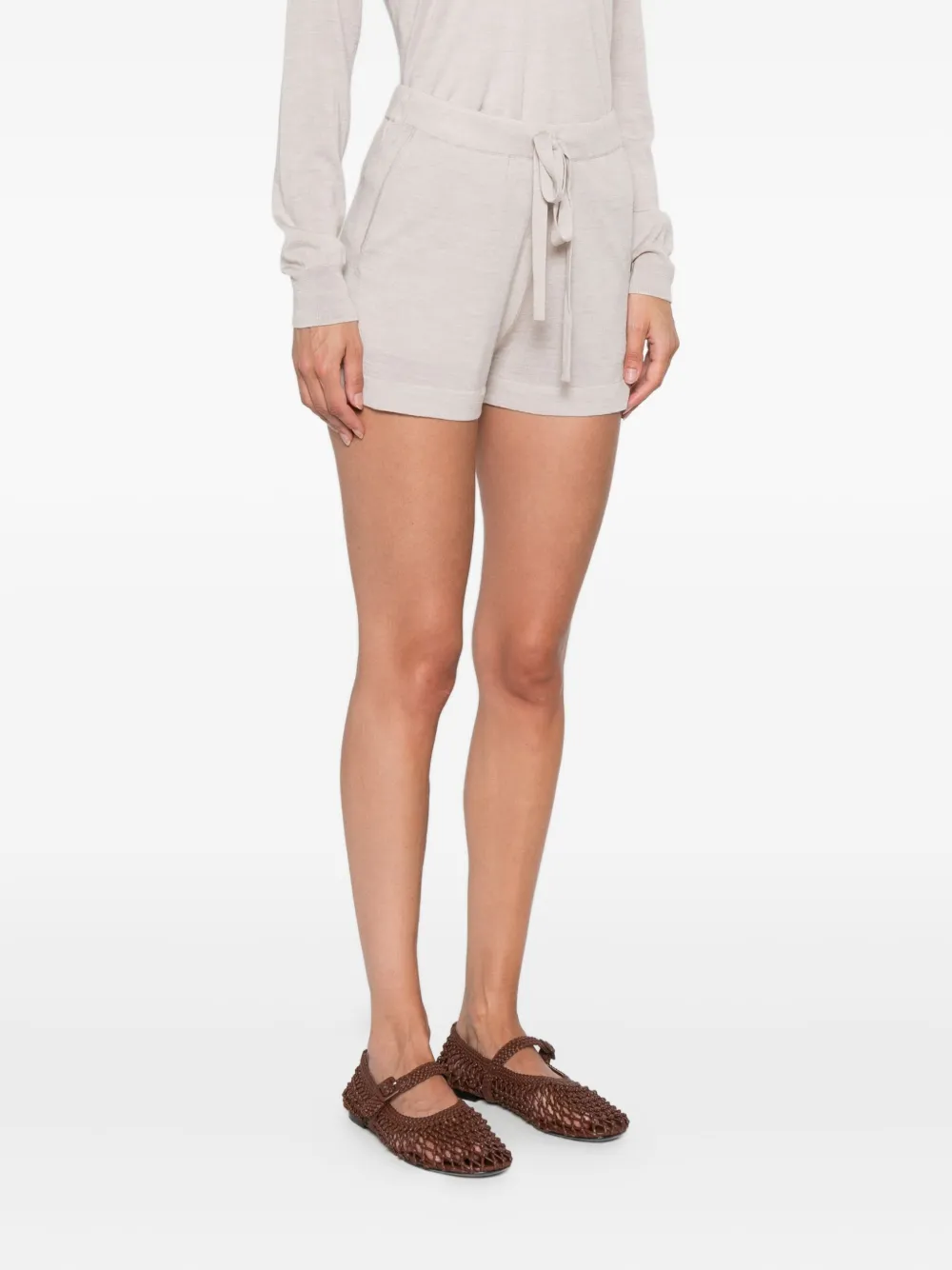 P.A.R.O.S.H. Shorts met trekkoordtaille Beige