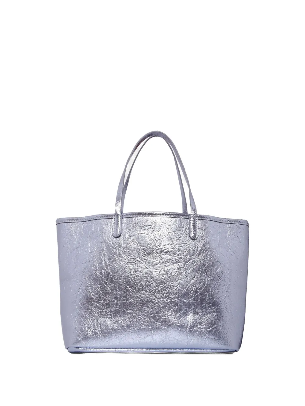 Molo Leren shopper met metallic-effect Zilver
