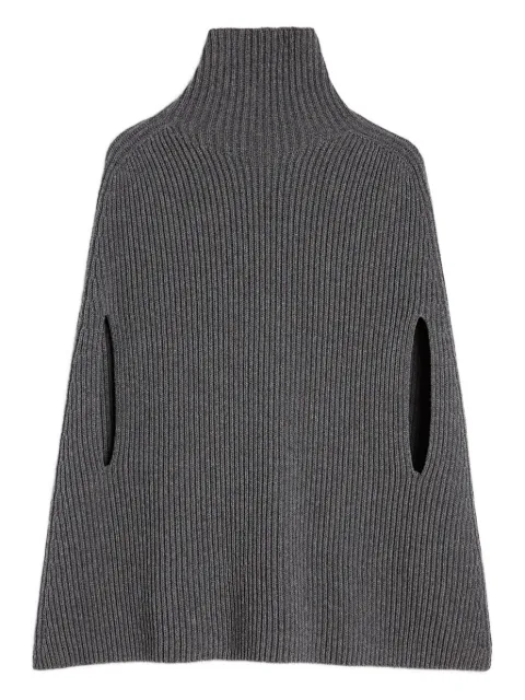 Jil Sander high-neck ribbed cape