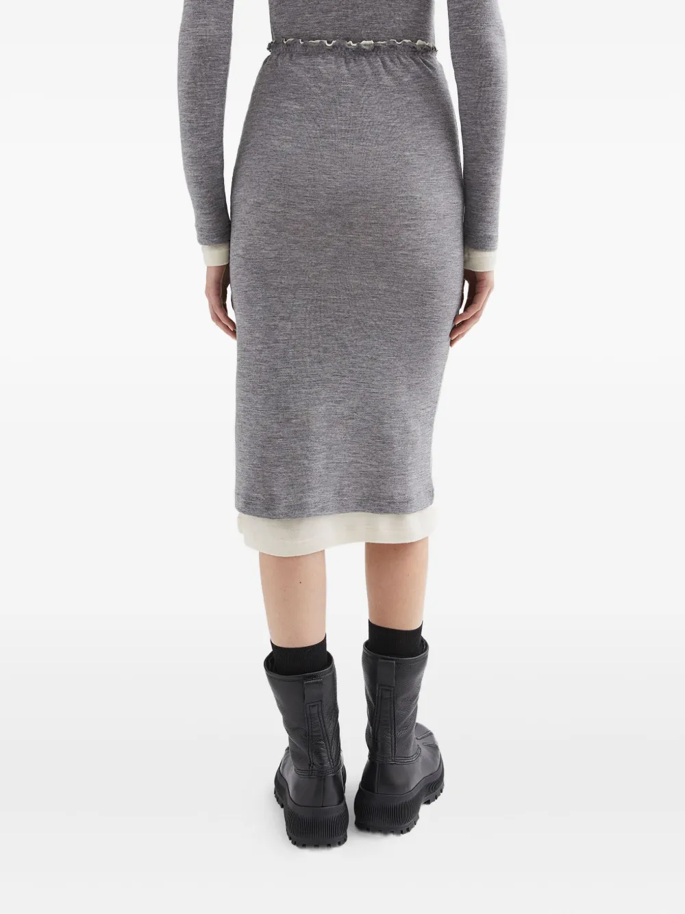 Jil Sander Lichtgewicht wollen gelaagde rok 924