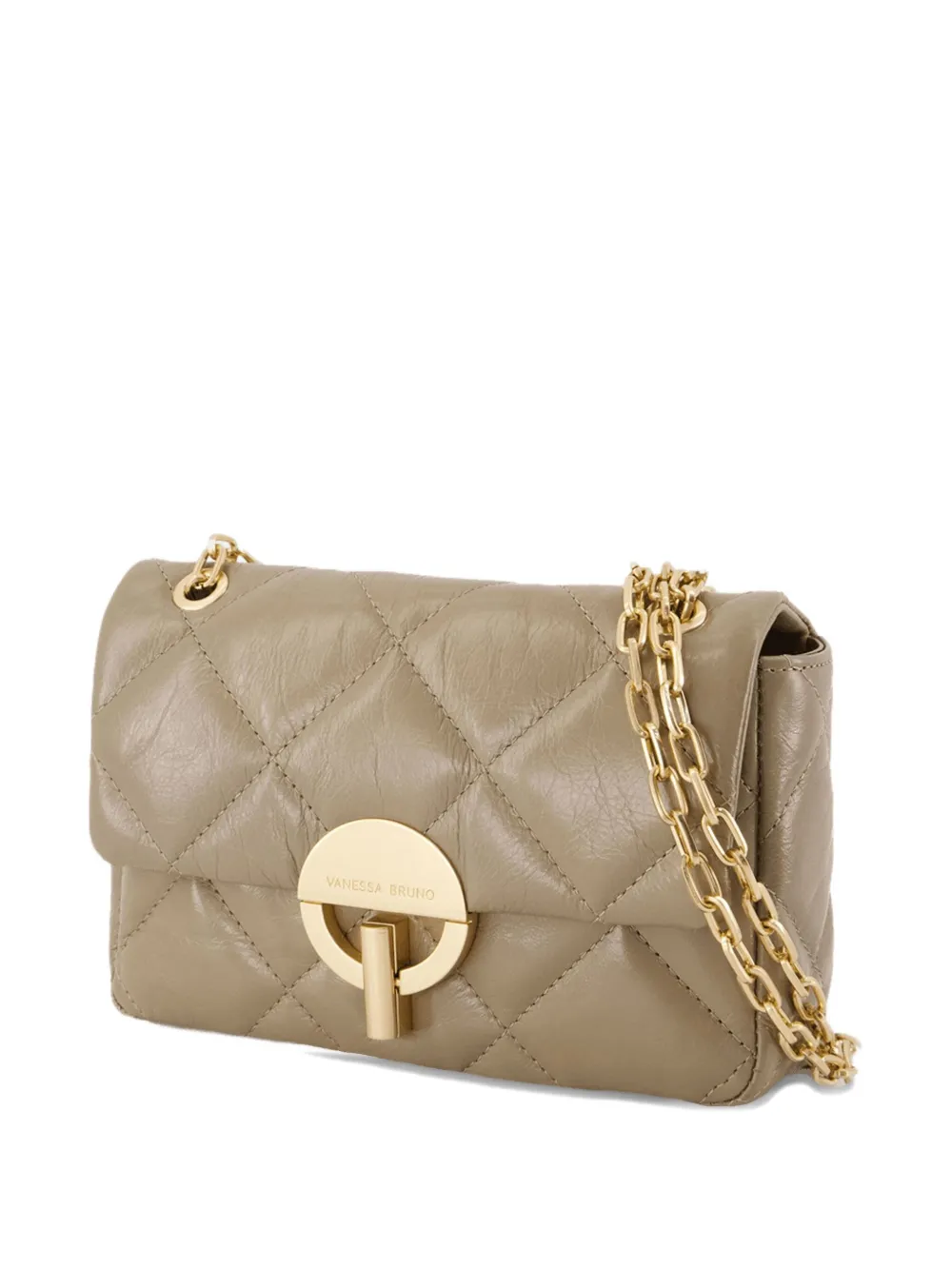 Vanessa Bruno Moon gewatteerde crossbodytas met ketting BROWN TAUPE