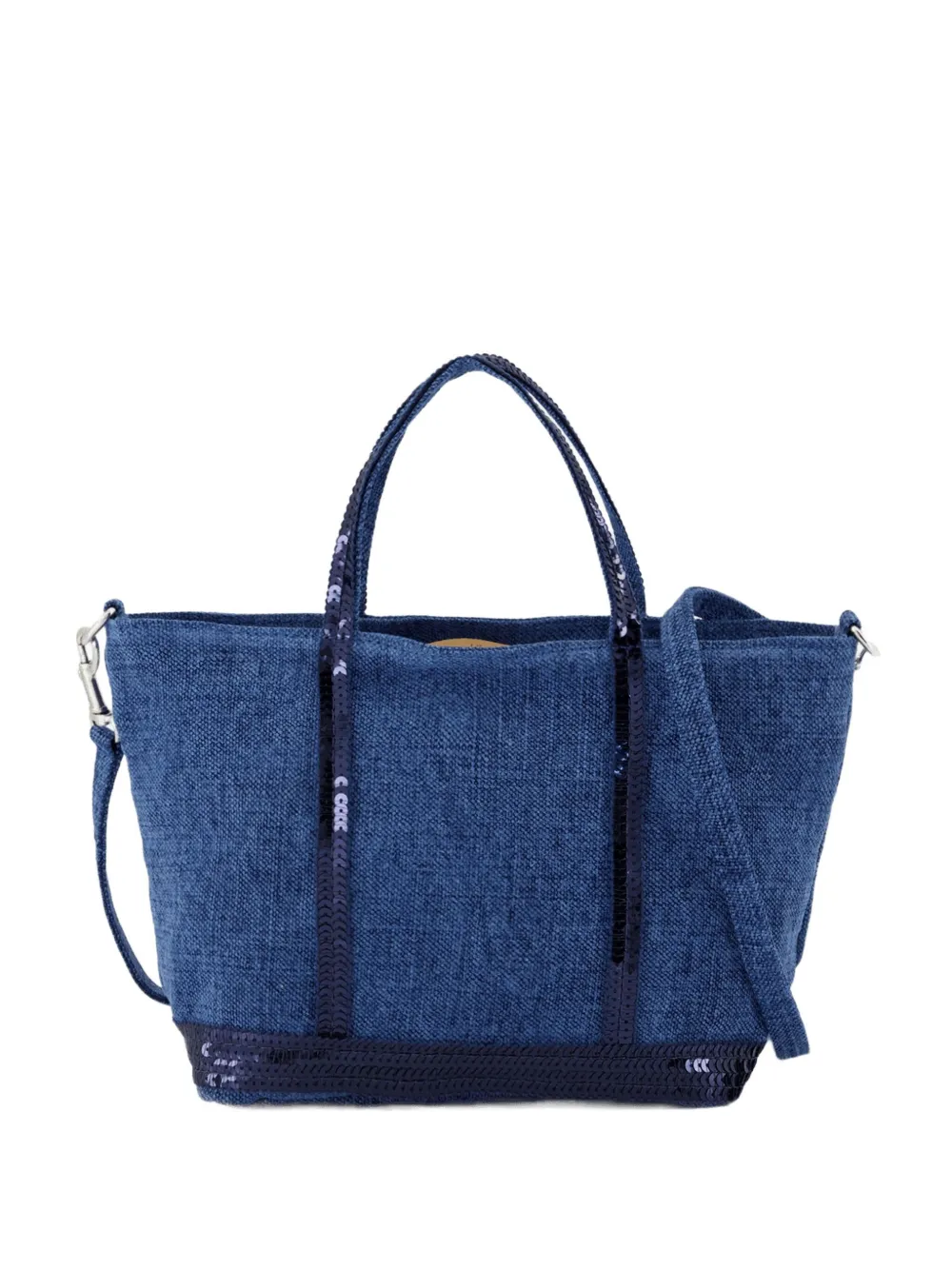 Vanessa Bruno Cabas linnen shopper met pailletten Blauw