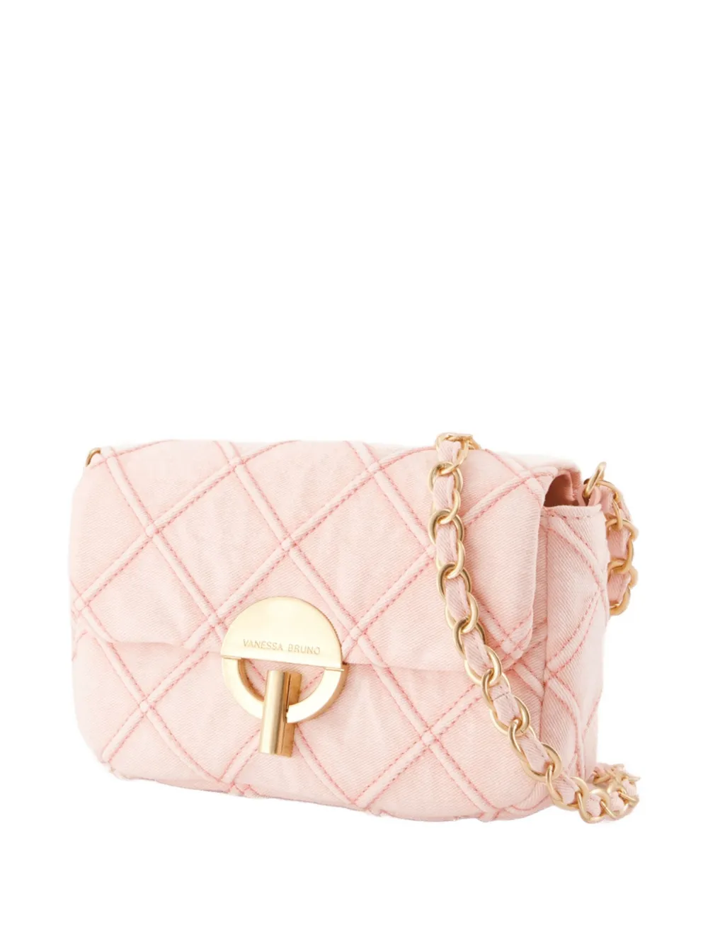 Vanessa Bruno Moon gewatteerde crossbodytas met ketting Roze