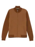 BOSS knitted-panel zip-up jacket - Brown
