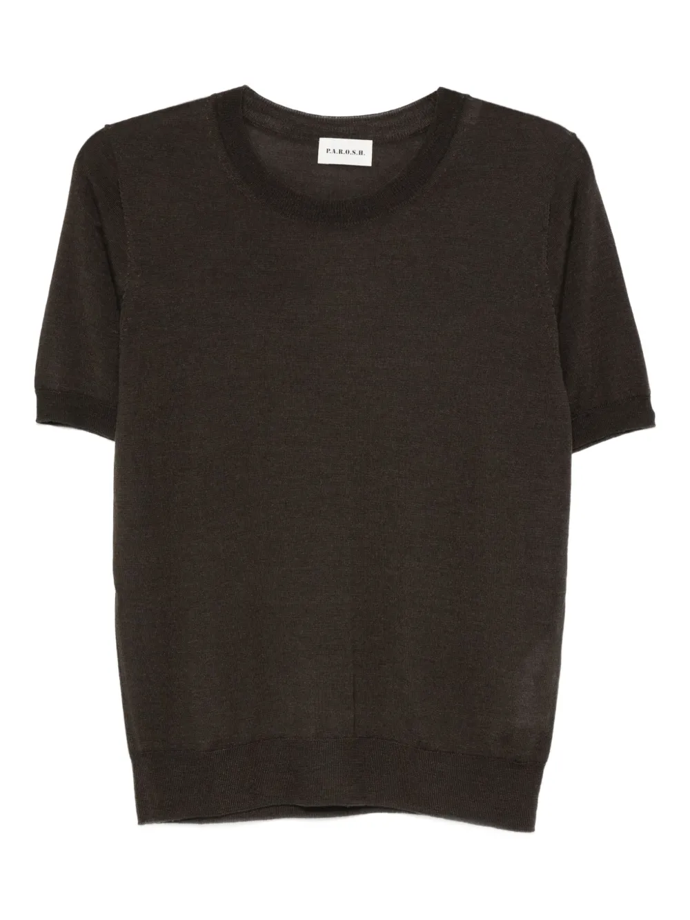 round-neck short-sleeved top
