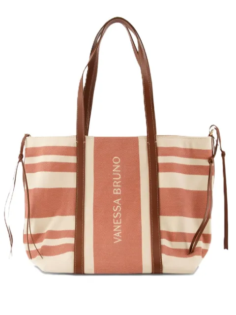 Vanessa Bruno striped leather-trimmed tote bag