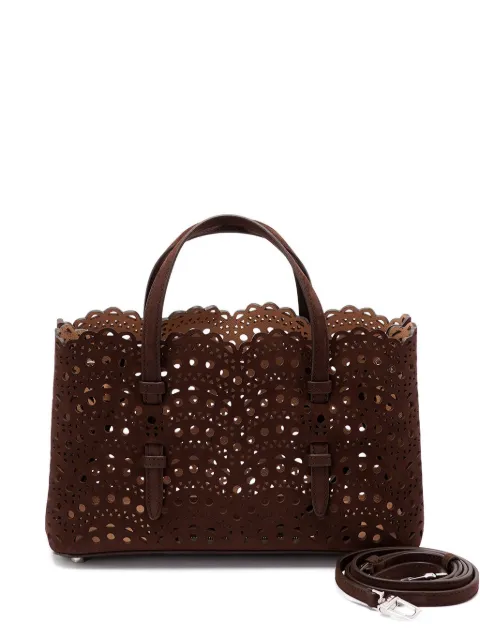 Alaïa bolso shopper Mina 25 mini de piel con perforaciones