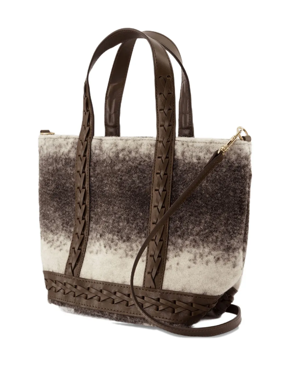 Vanessa Bruno Cabas kleine gevlochten shopper Bruin