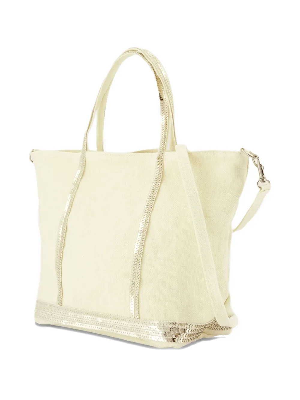 Vanessa Bruno Kleine Cabas shopper met pailletten Beige