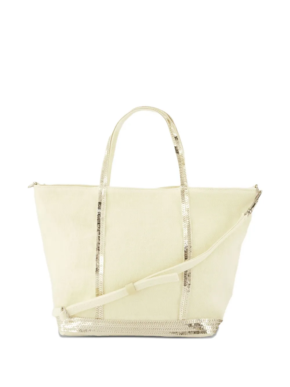 Vanessa Bruno Kleine Cabas shopper met pailletten Beige