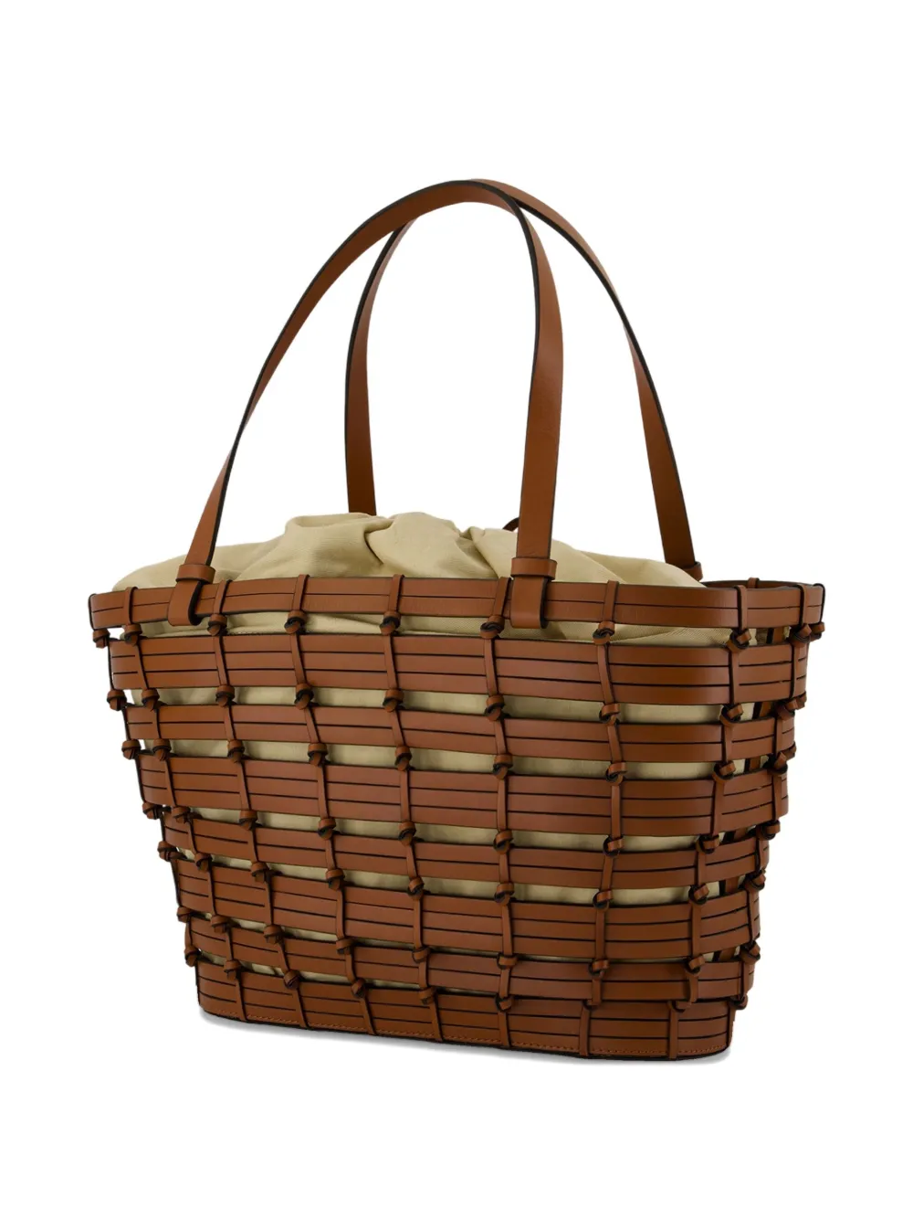 Vanessa Bruno Panier geweven medium shopper Bruin