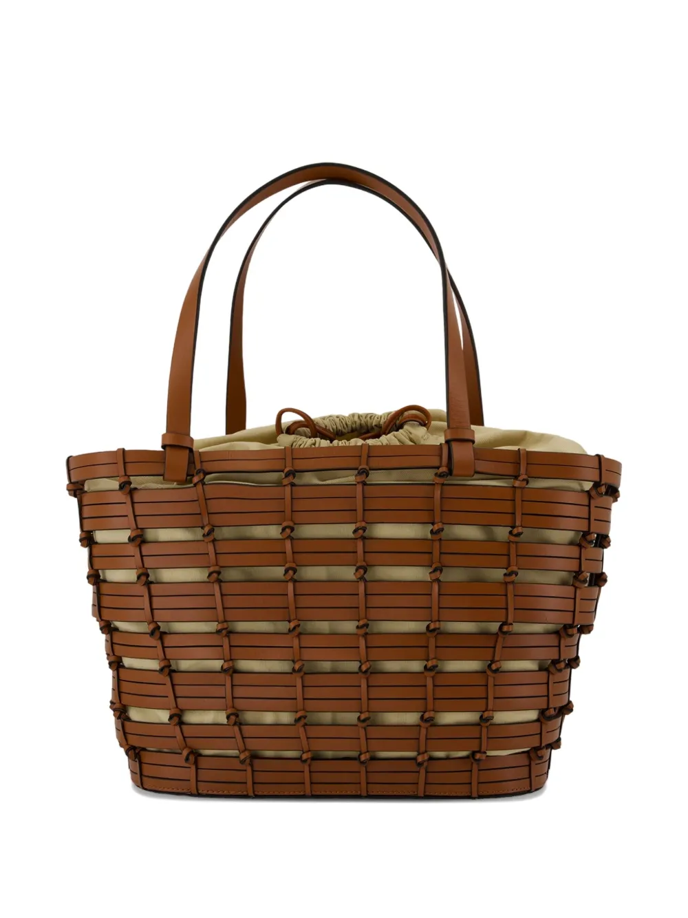 Vanessa Bruno Panier geweven medium shopper Bruin