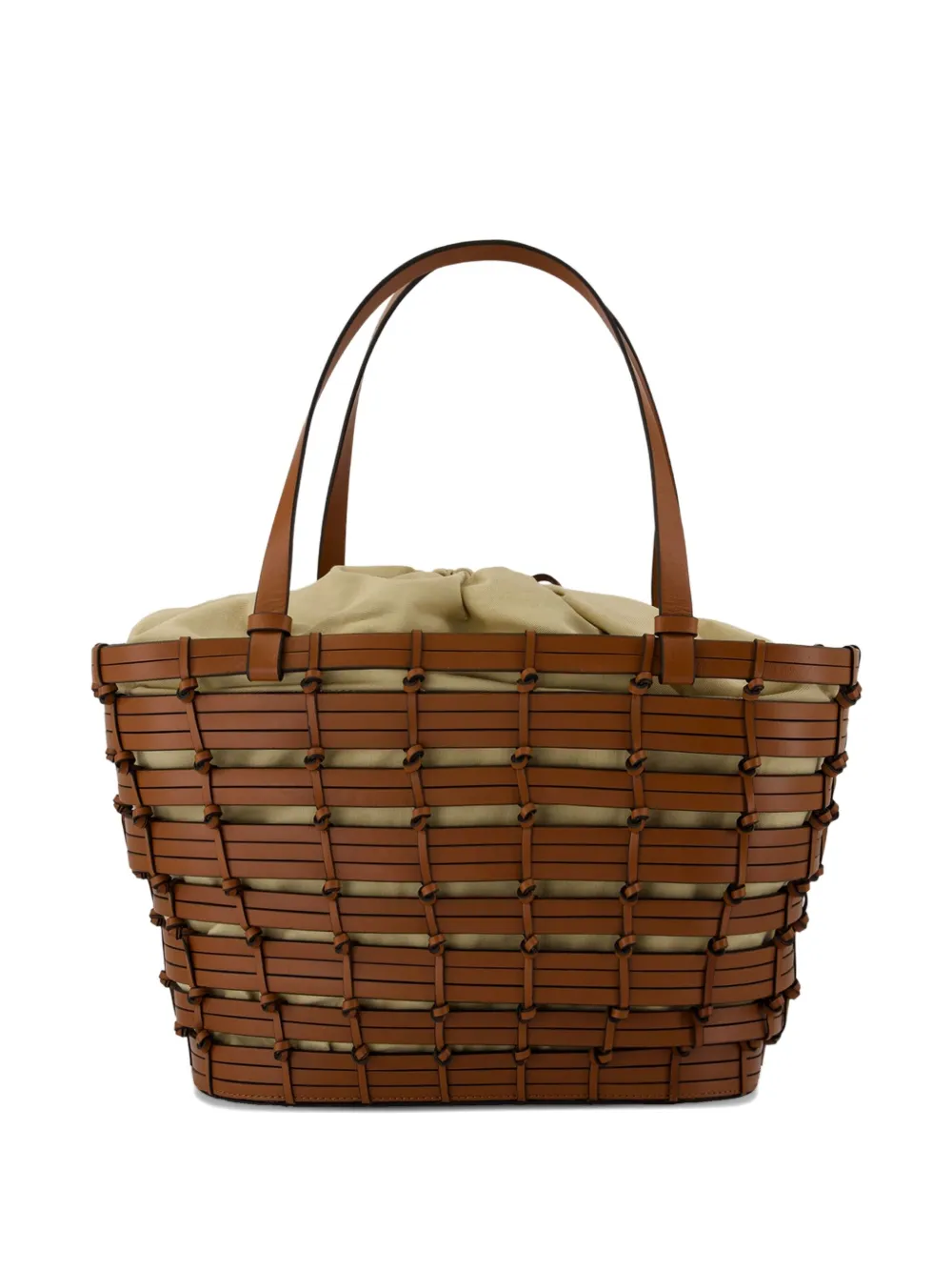 Vanessa Bruno Panier geweven medium shopper Bruin