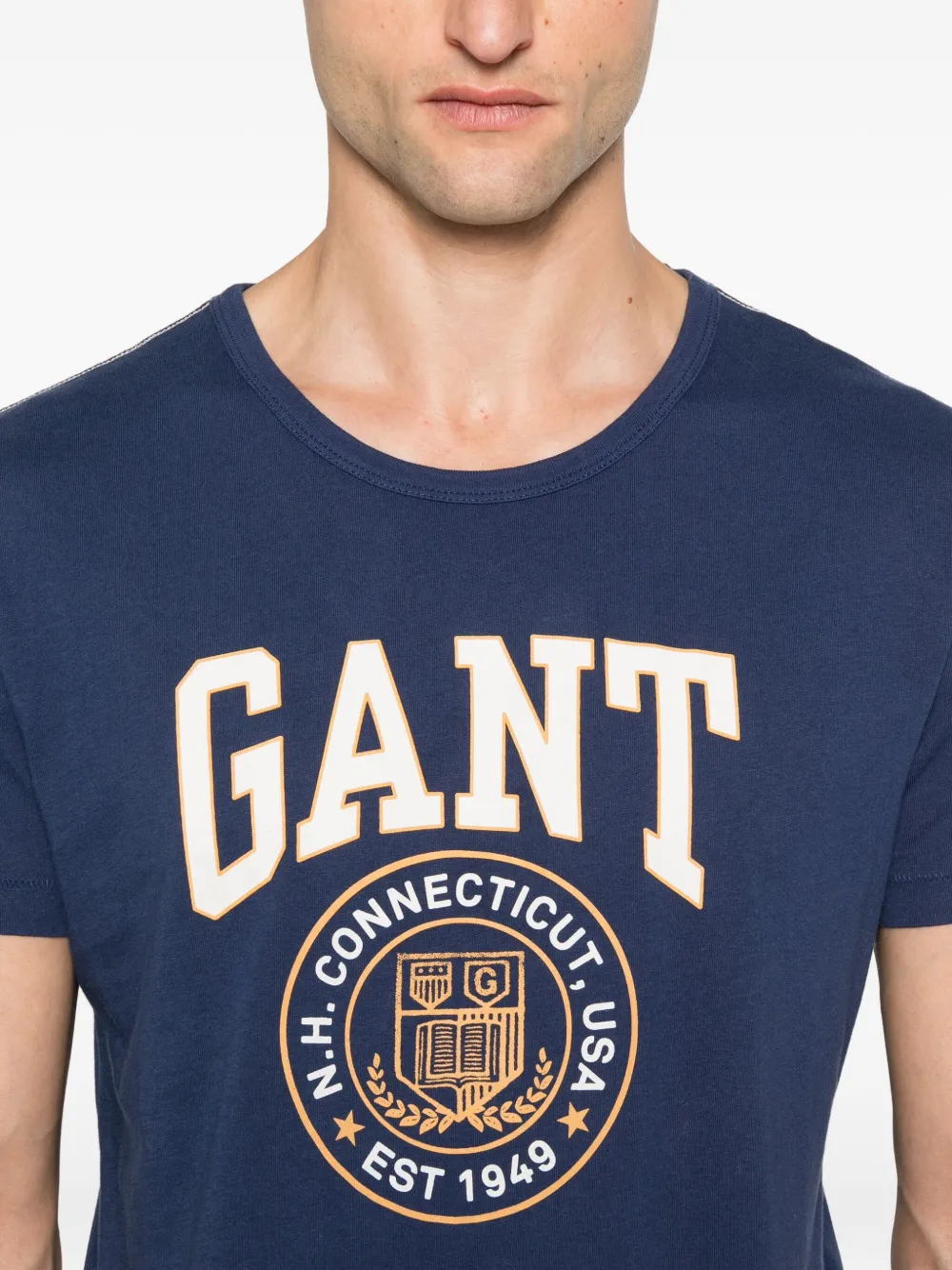 Gant T-shirt met logoprint Blauw