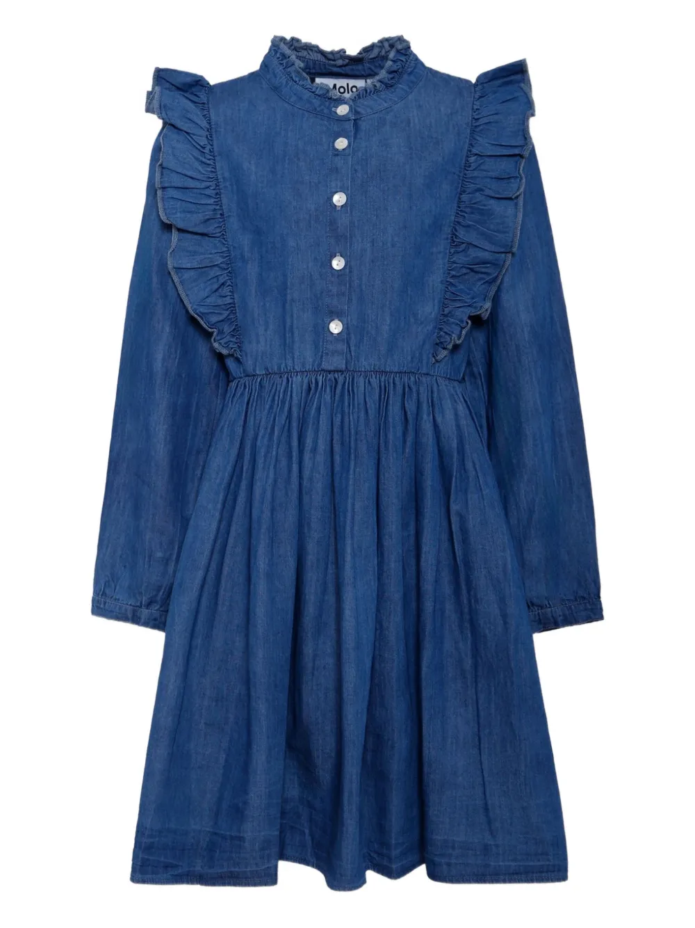 Molo Spijkerjurk met ruches Blauw