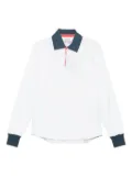 Gant long-sleeve contrast-collar polo shirt - White