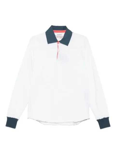 Gant long-sleeve contrast-collar polo shirt