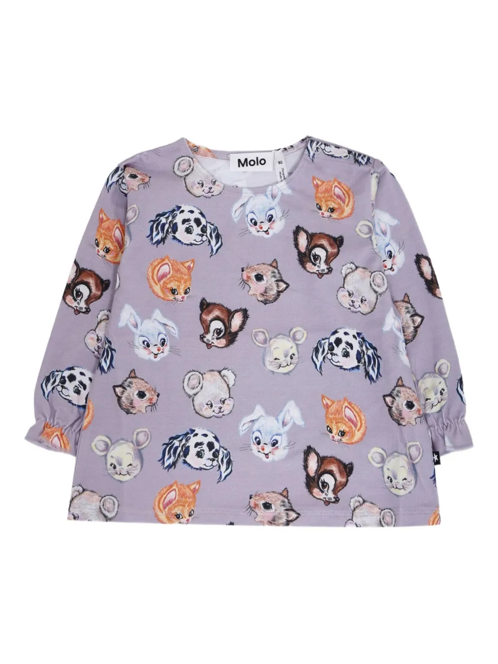 Molo Elina sweater met dierenprint Paars