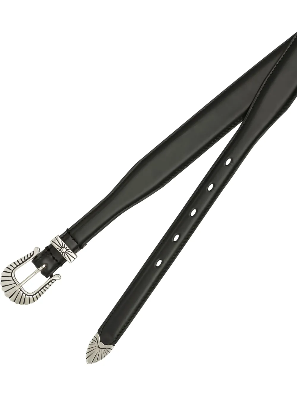 Adriano Meneghetti Cheyenne Leather Belt In Black