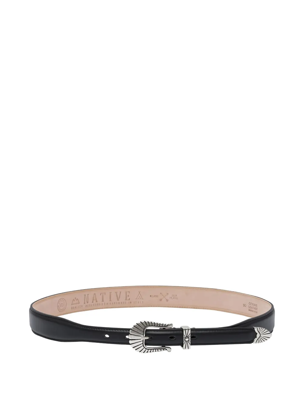 Adriano Meneghetti Cheyenne Leather Belt In Black